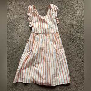 NEW NWT minnow girls calypso ruffle sleeve dress coral white stripes 5/6